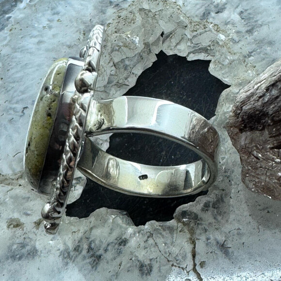 Sterling Silver Southwestern Style Bumblebee Jasper Decorated Ring S 9 For Women - Picture 8 of 10